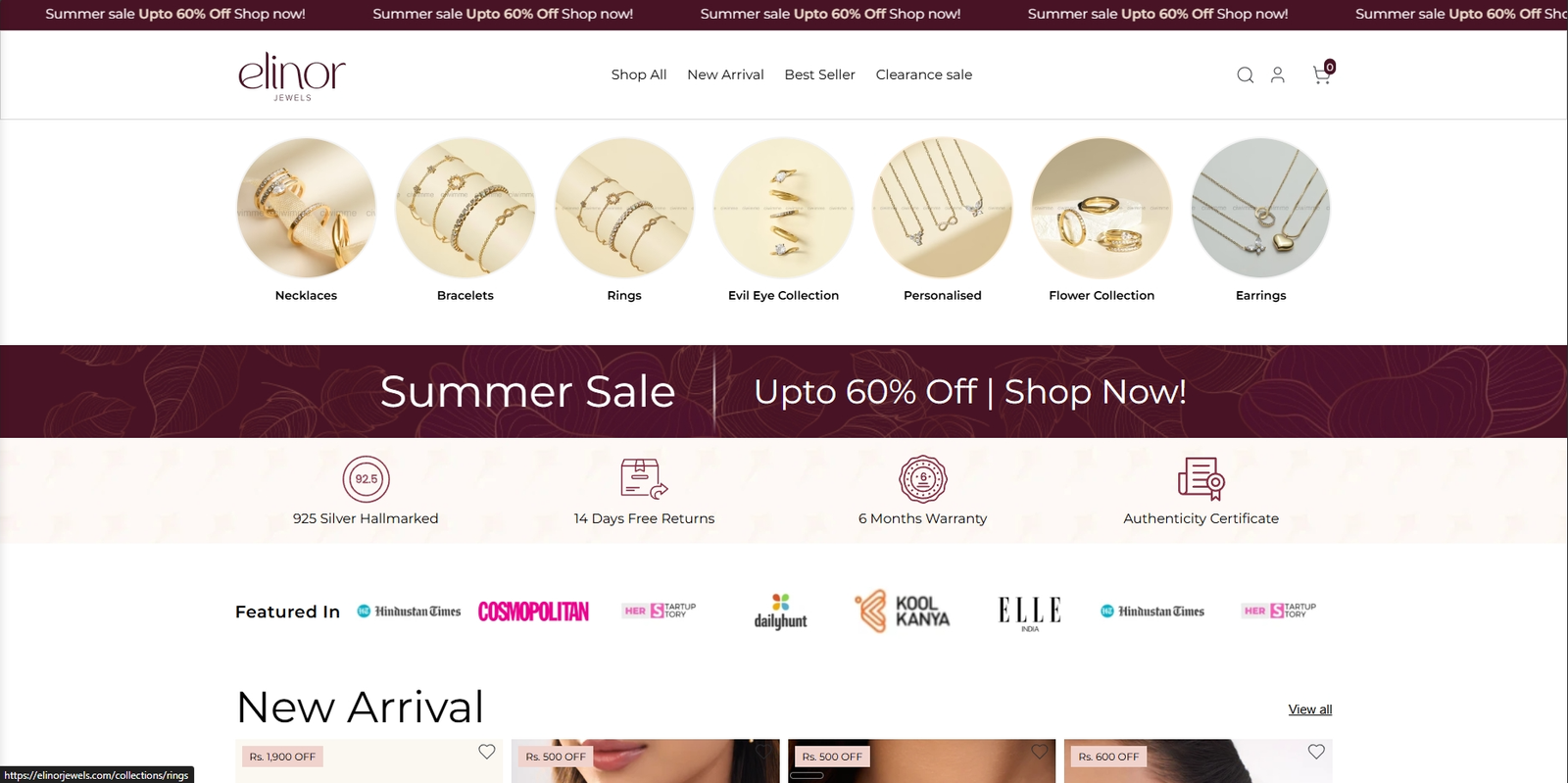 Elinor Jewels - Ecommerce Image